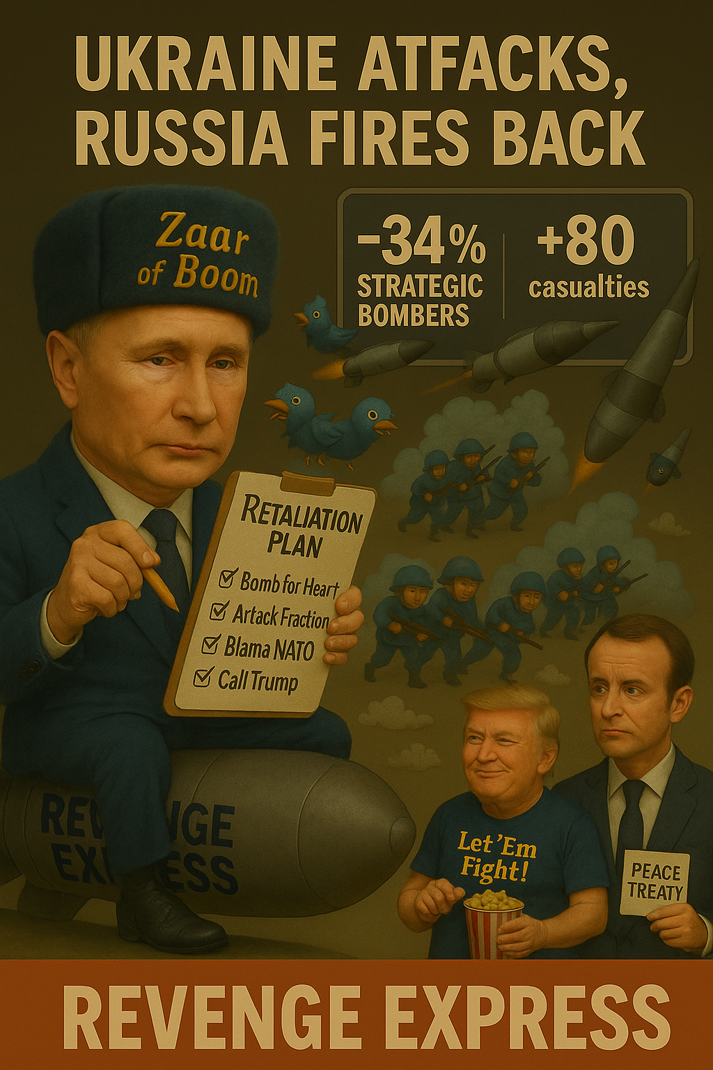 Putin Responds to Kyiv Drone Attack Like a DJ: Dropped 400 Beats and a Few Cruise Missiles 1 Putin