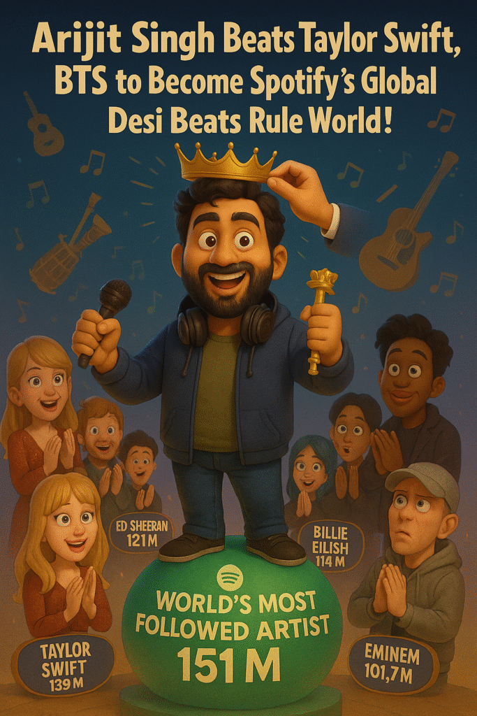 Arijit Singh Beats BTS, Swift & Weeknd, Hits 151M Spotify Followers—India’s Soft Power Now Comes With a Spotify Badge 1 Arijit Singh