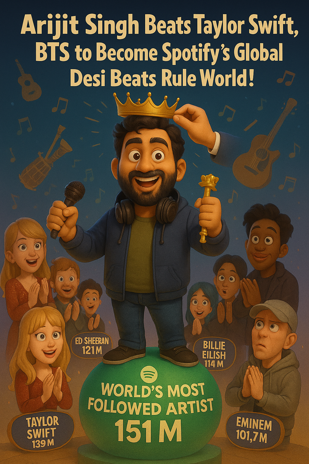 Arijit Singh Beats BTS, Swift & Weeknd, Hits 151M Spotify Followers—India’s Soft Power Now Comes With a Spotify Badge