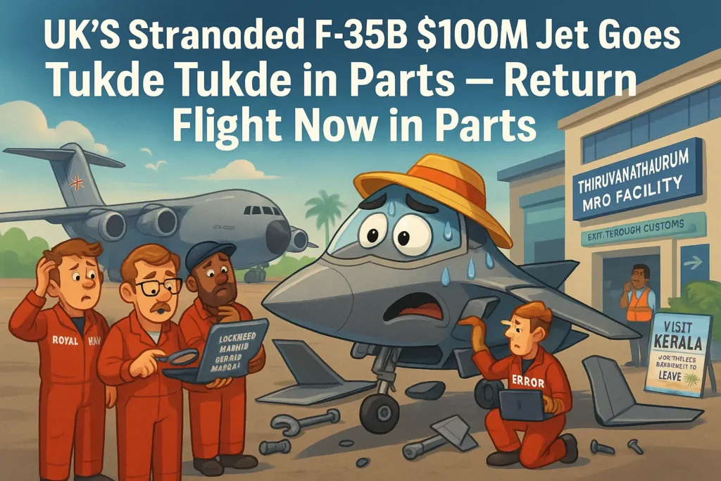 UK’s $100M F-35B Jet Gets Stranded in Kerala, Goes Tukde Tukde for Return Trip 1 UK F-35B Jet Stranded in kerala dismantled